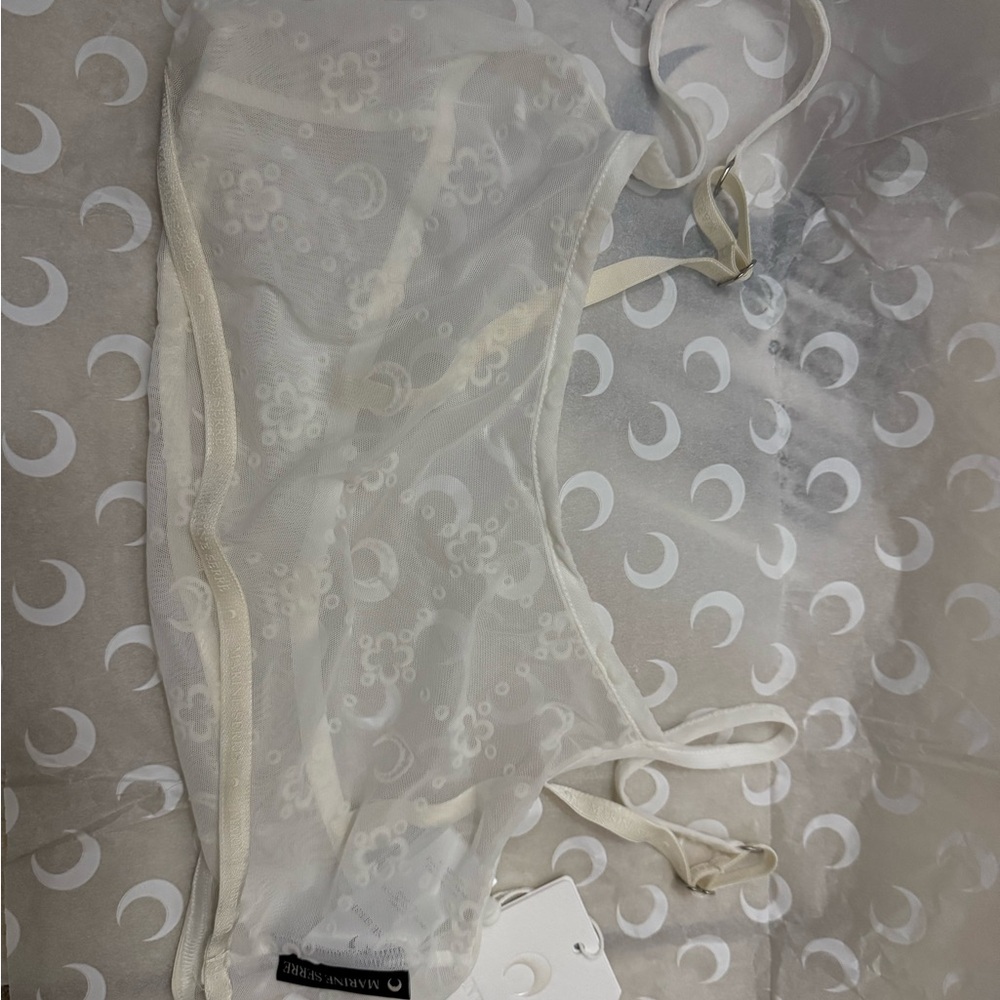 Marine Serre White Bra Intimates Sleepwear